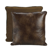 Brown Faux Leather - Euro Pillow - Brown