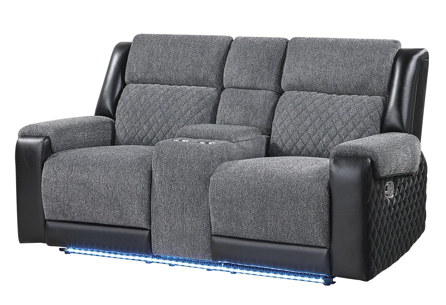 U5914 - Console Reclining Loveseat And Recliner Sofa - Black / Gray