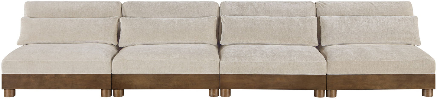 Turin - Chenille Fabric Upholstered Modular Sectional - Taupe