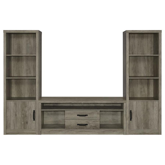 Burke - 3 Piece TV Entertainment Center - Gray Driftwood