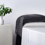 Stella - Faux Silk Velvet Waterfall Pillowcase Set (Set of 2) - Slate