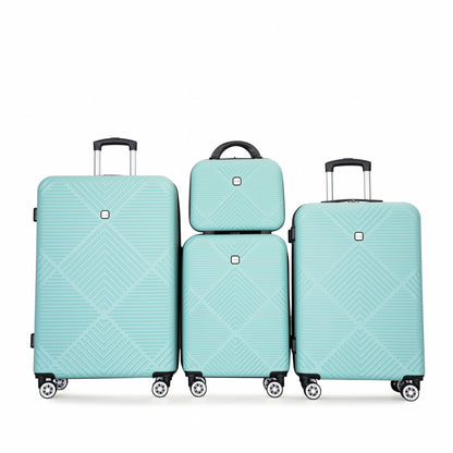 4 Piece Lightweight Suitcase, Makeup Box, Aircraft Wheels