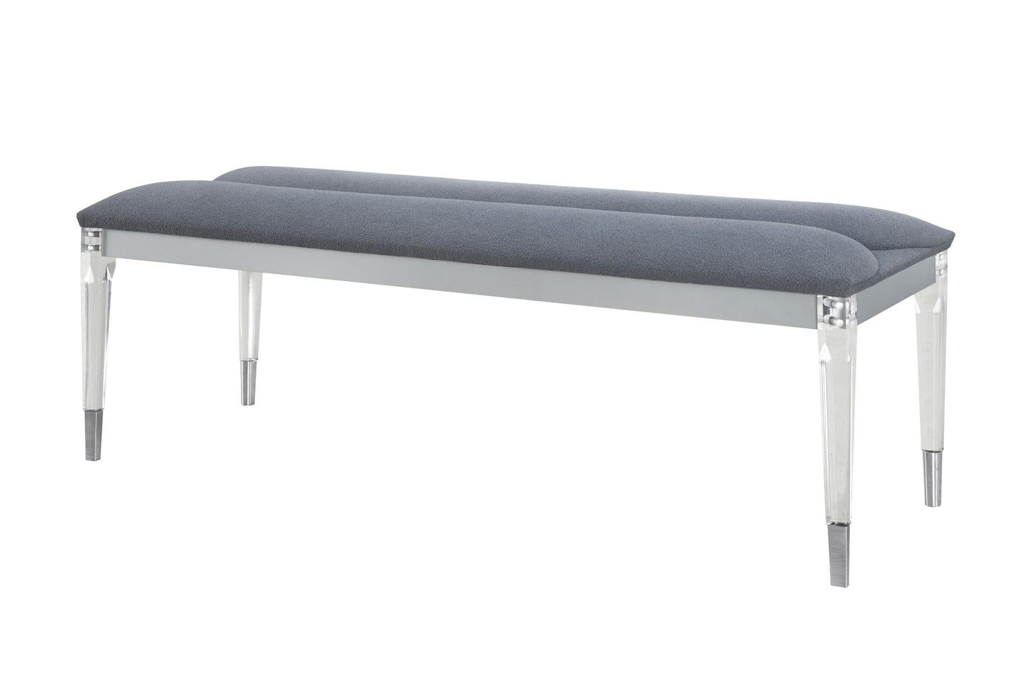 Lando - Bench With Acrylic Legs - Silver