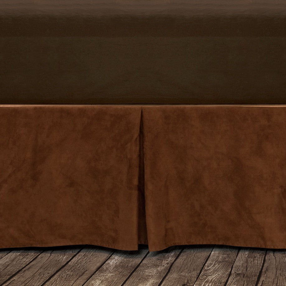 Copper Suede - Twin Faux Suede Bed Skirt - Copper