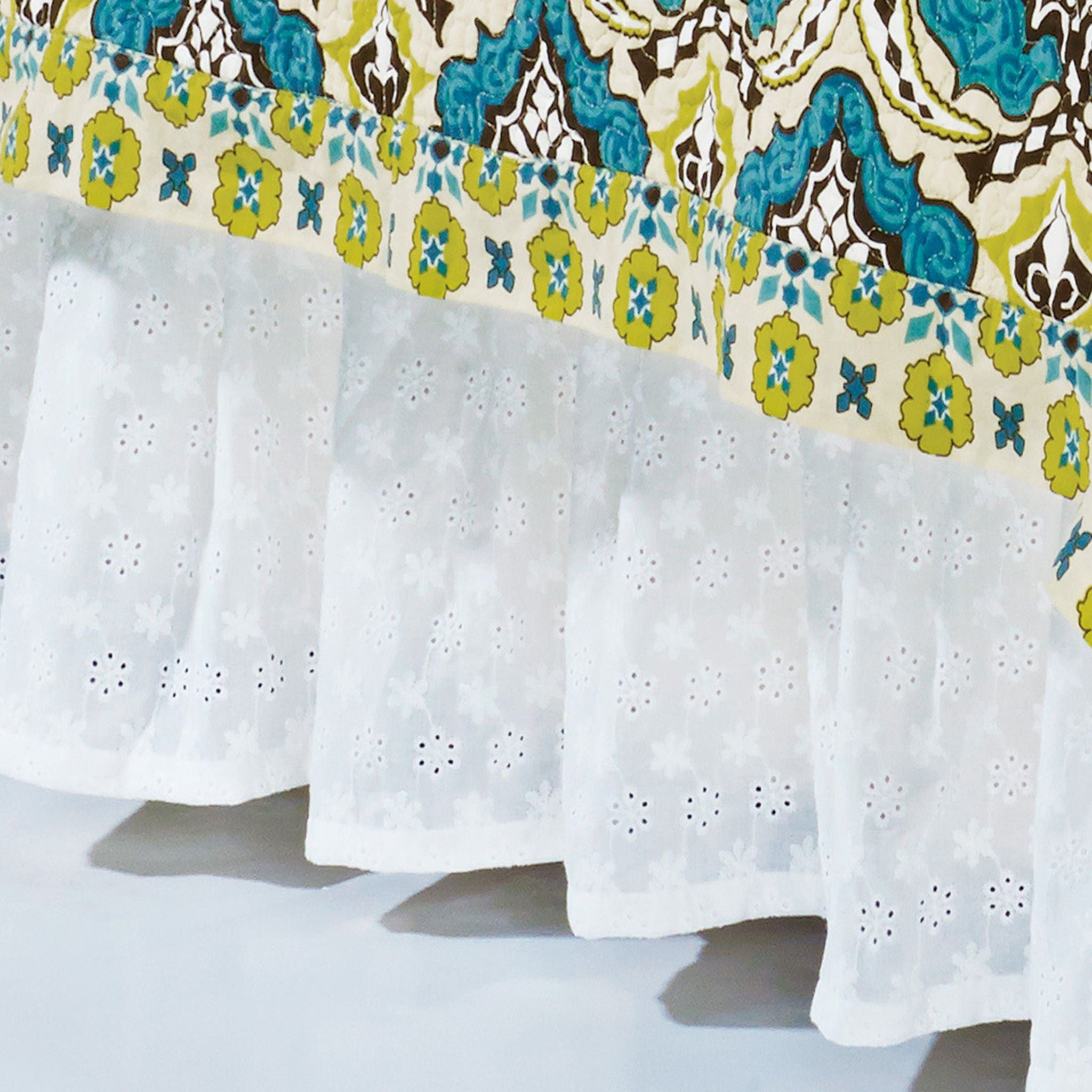 Eyelet - Queen Bed Skirt - White