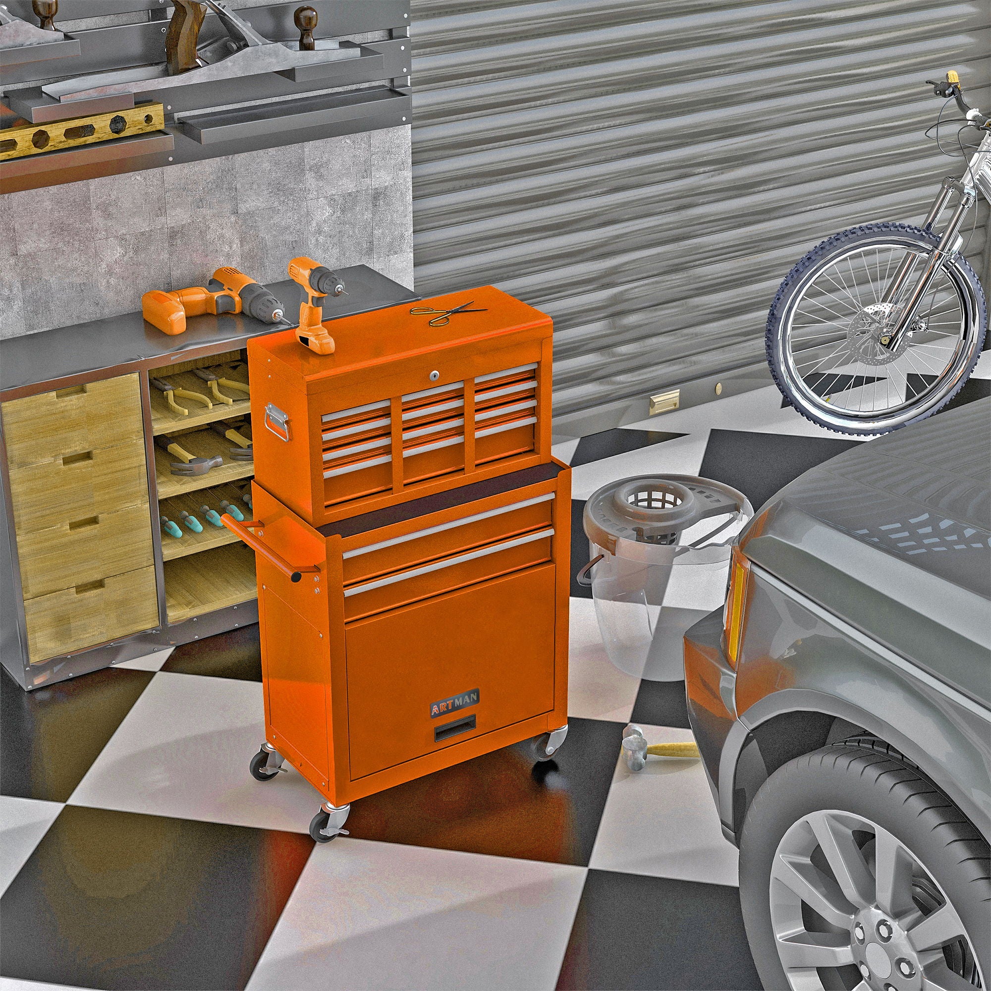 High Capacity Rolling Tool Chest With Wheels And Drawers, Storage Cabinet