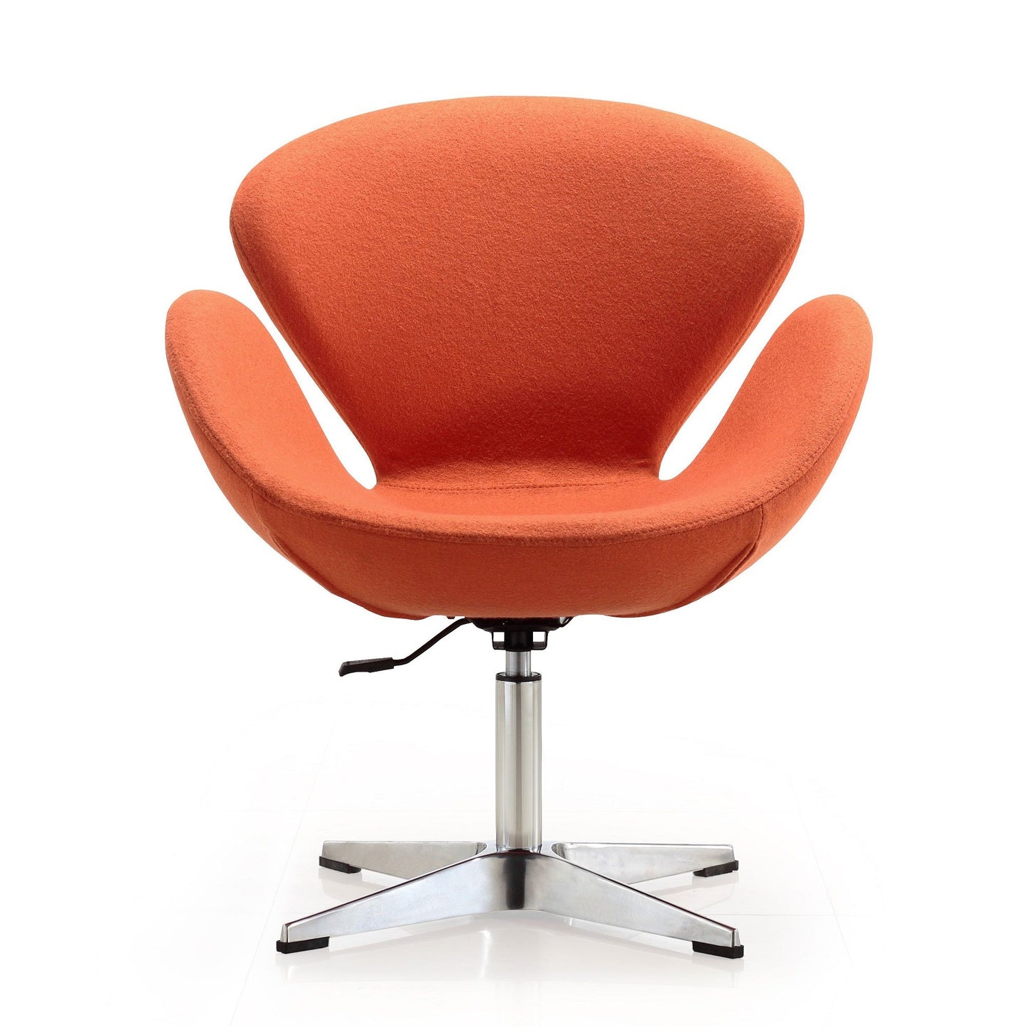 Upholstered Swivel Lounge Chair With Adjustable Height - Orange