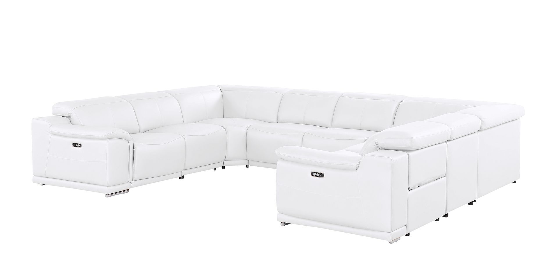 2679 - 8-Piece U-Shaped Power Reclining Sectional In Genuine Leather (4 Recliner)