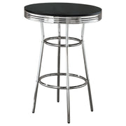 Round Bar Table With Retro Design - Black