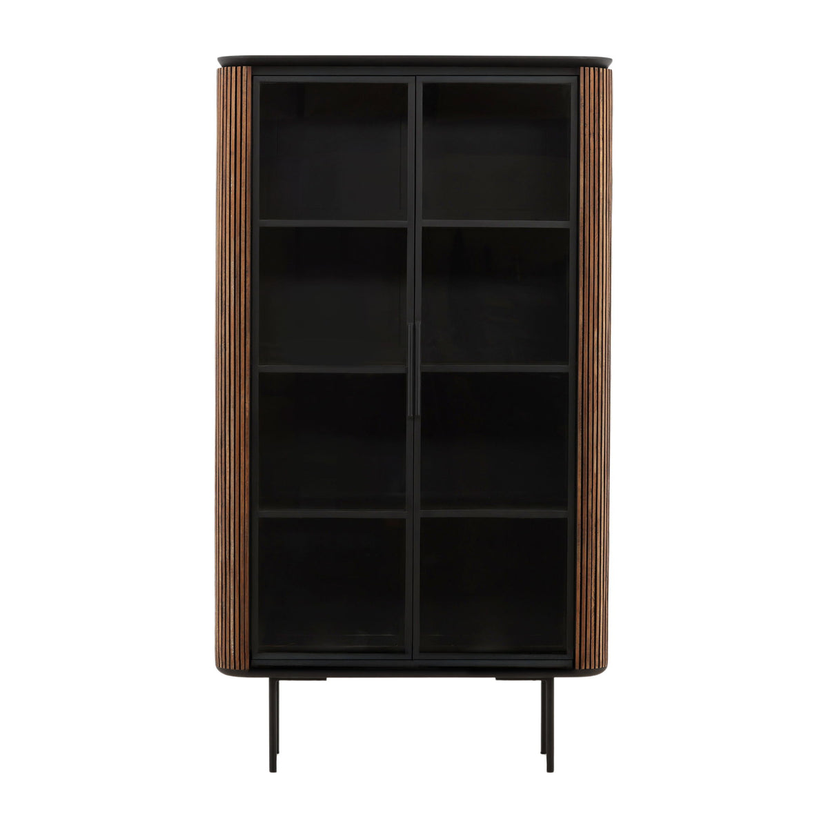 Dabney - Glass Cabinet - Natural And Black