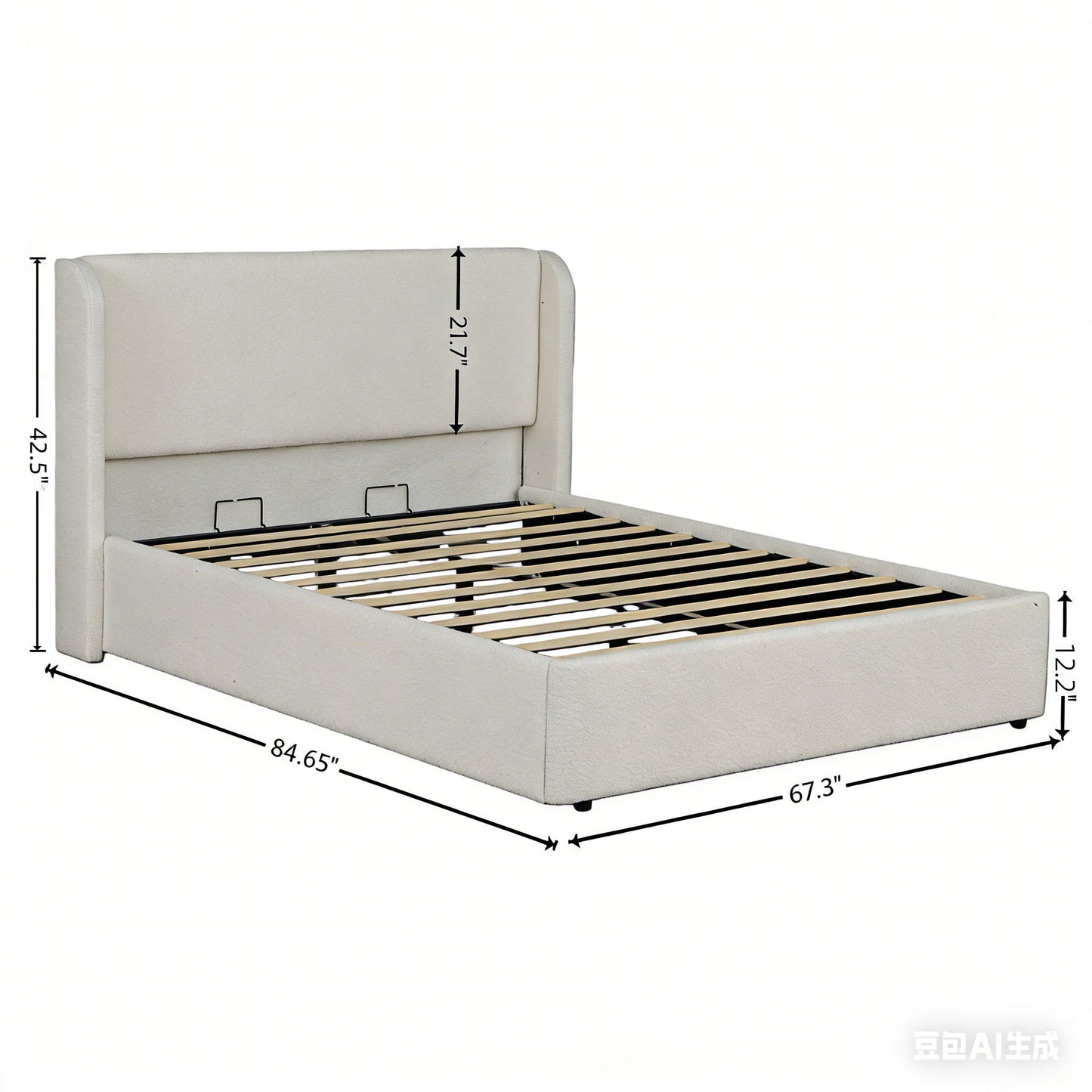 Upholstered Cloud Bed Frame With Headboard