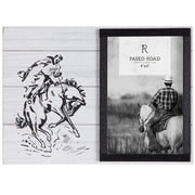 Ranch Life - 4" x 6" Picture Frame Bronc Rider - Black / White