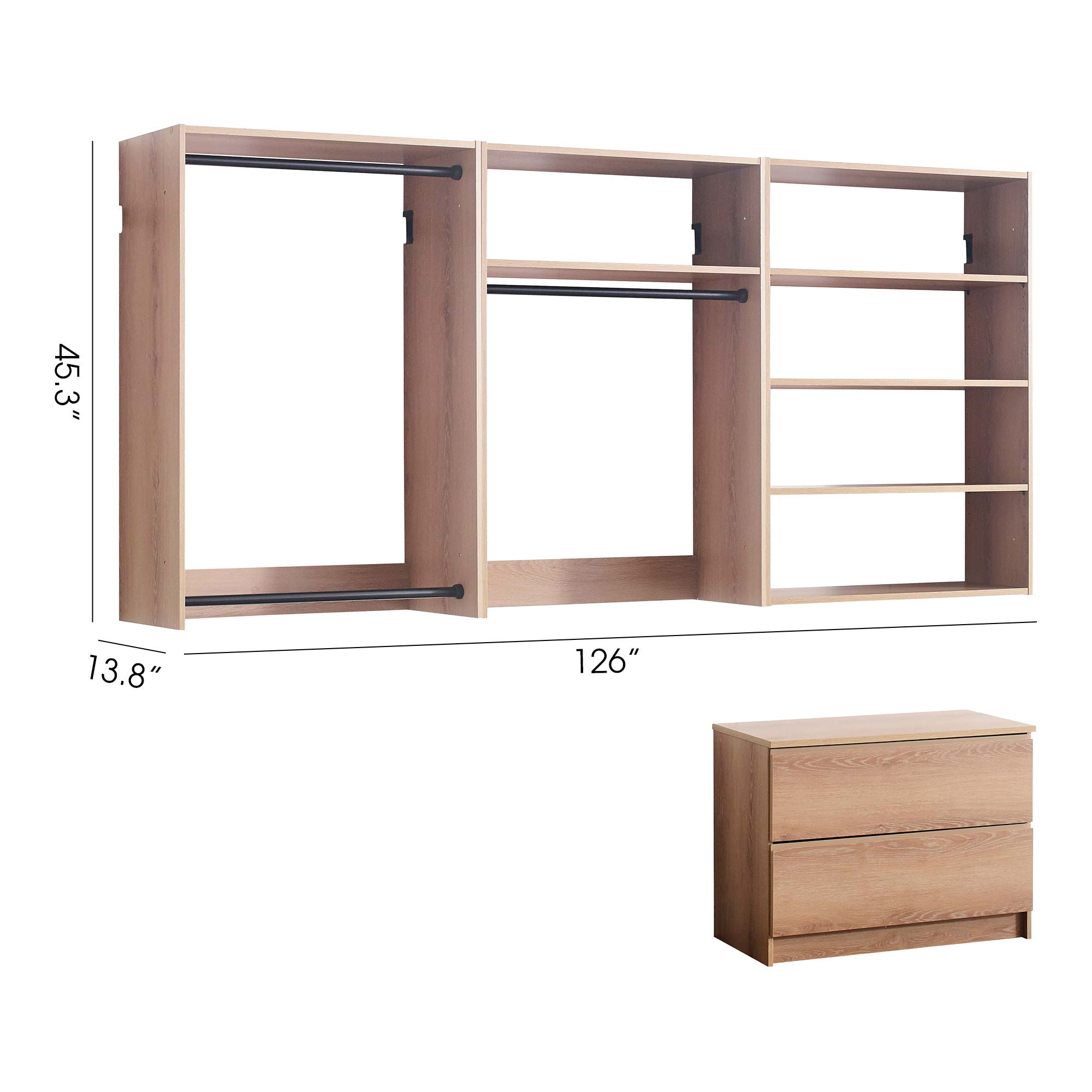 Devi - Wall Mounted Wood Closet System & Modular Units