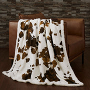 Campfire - Elsa Cowhide Campfire Sherpa Throw - Chocolate