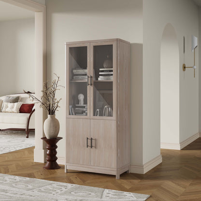 Jodie - Bookcase Cabinet With 6 Adjustable Shelves - Oak