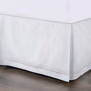 Border Embroidery - Queen Bed Skirt - White