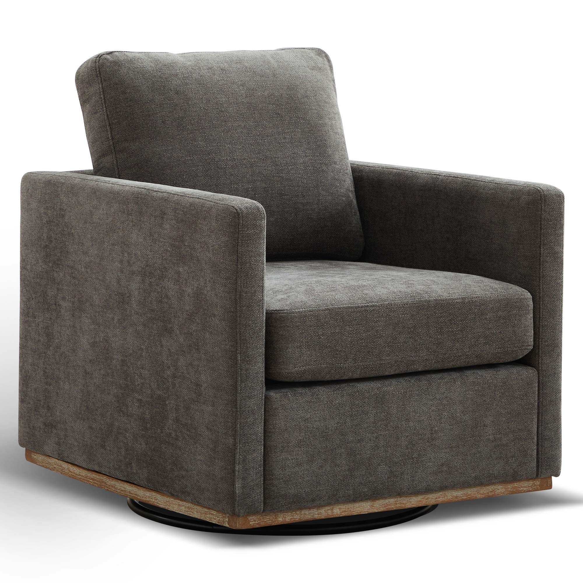 Square Upholstered Swivel Accent Chair