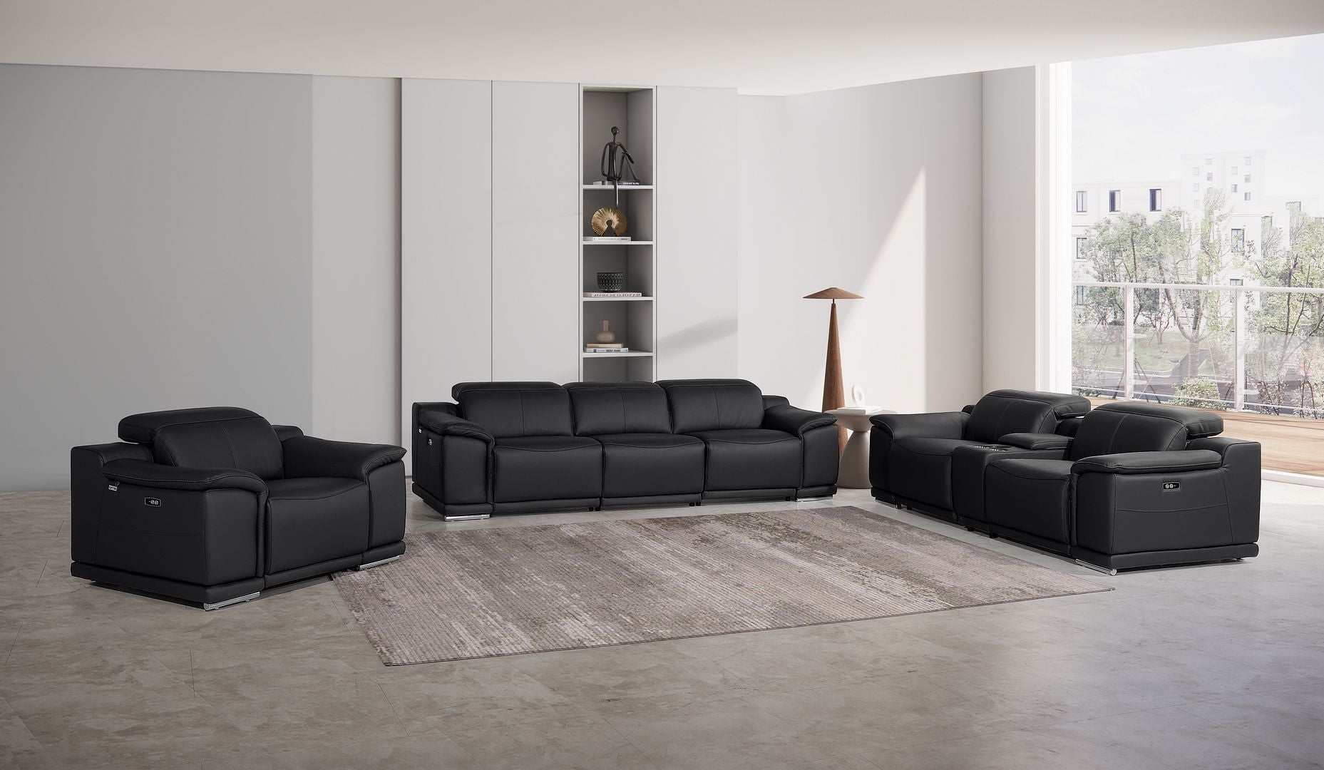 9762 - 7-Piece Modular Power Reclining Sofa, Loveseat And Chair Set With 6 Power Recliners In