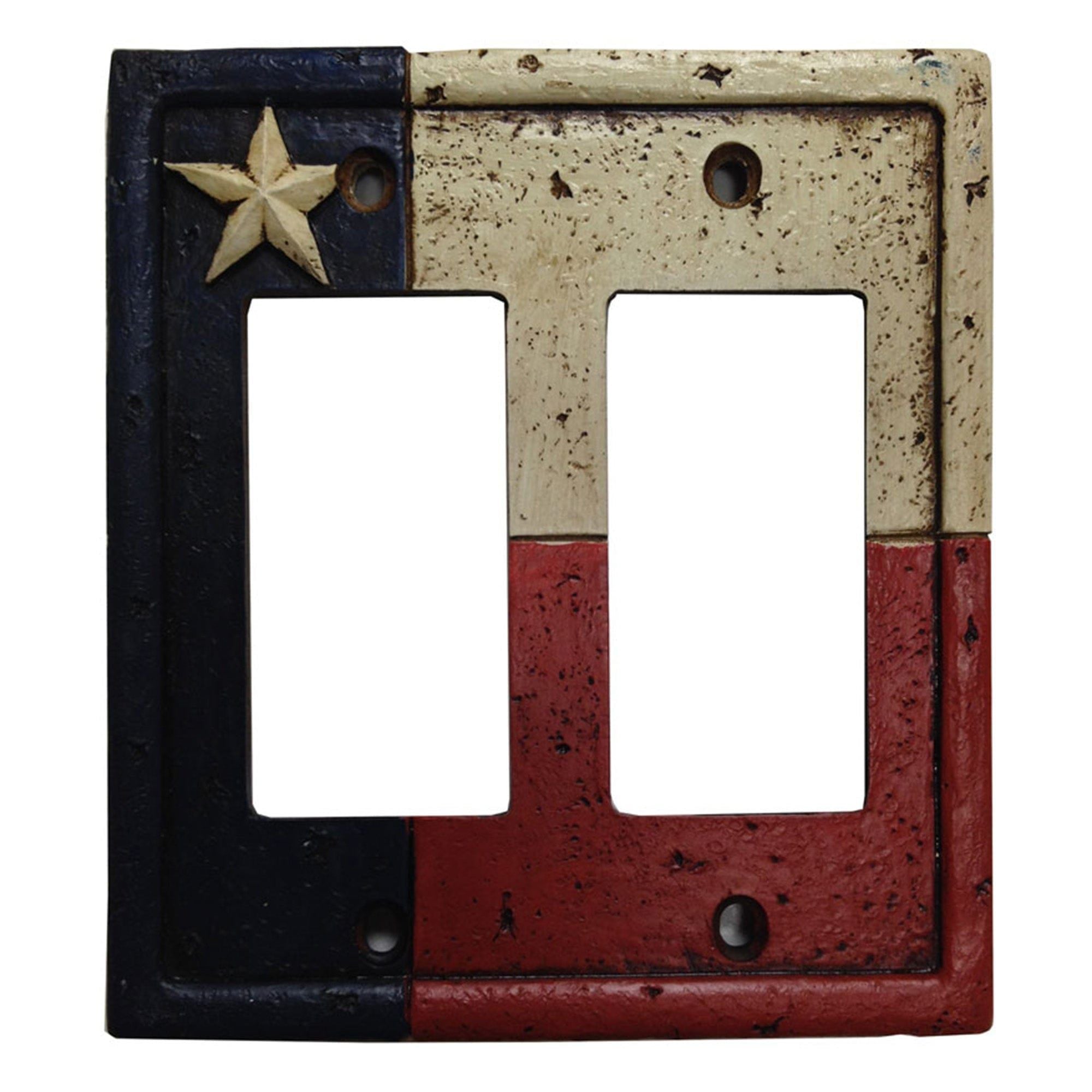 Texas Switch Plate - 5" x 5" Texas Double Rocker Wall Switch Plate 4 Per Carton - Multi