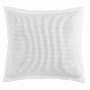 Stonewashed Cotton Waffle Weave - Euro Sham - White