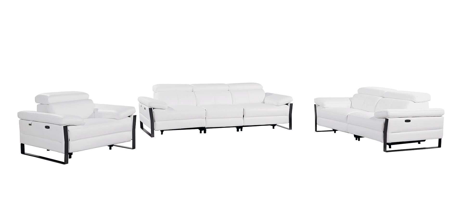 1246 - Modular Power Triple Reclining Sofa, Loveseat, And Chair Set With Power Headrests