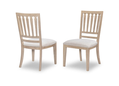 Edgewater Soft Sand - Slat Back Side Chair (Set of 2) - Light Brown