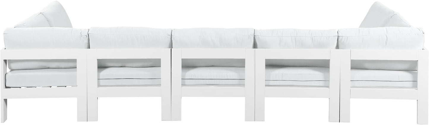 Nizuc - Outdoor Patio 7 Piece Modular Sectional With White Frame