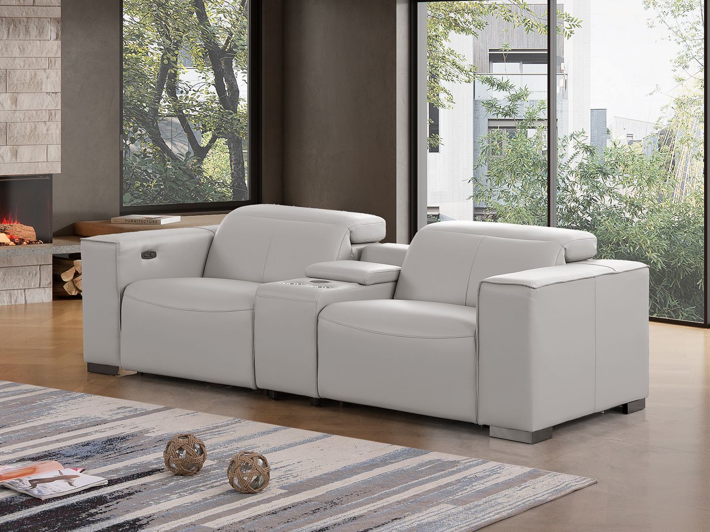 1208 - Dual Power Reclining Console Loveseat
