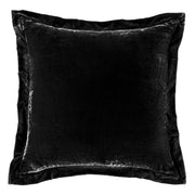 Stella - Faux Silk Velvet Flanged Euro Sham - Black