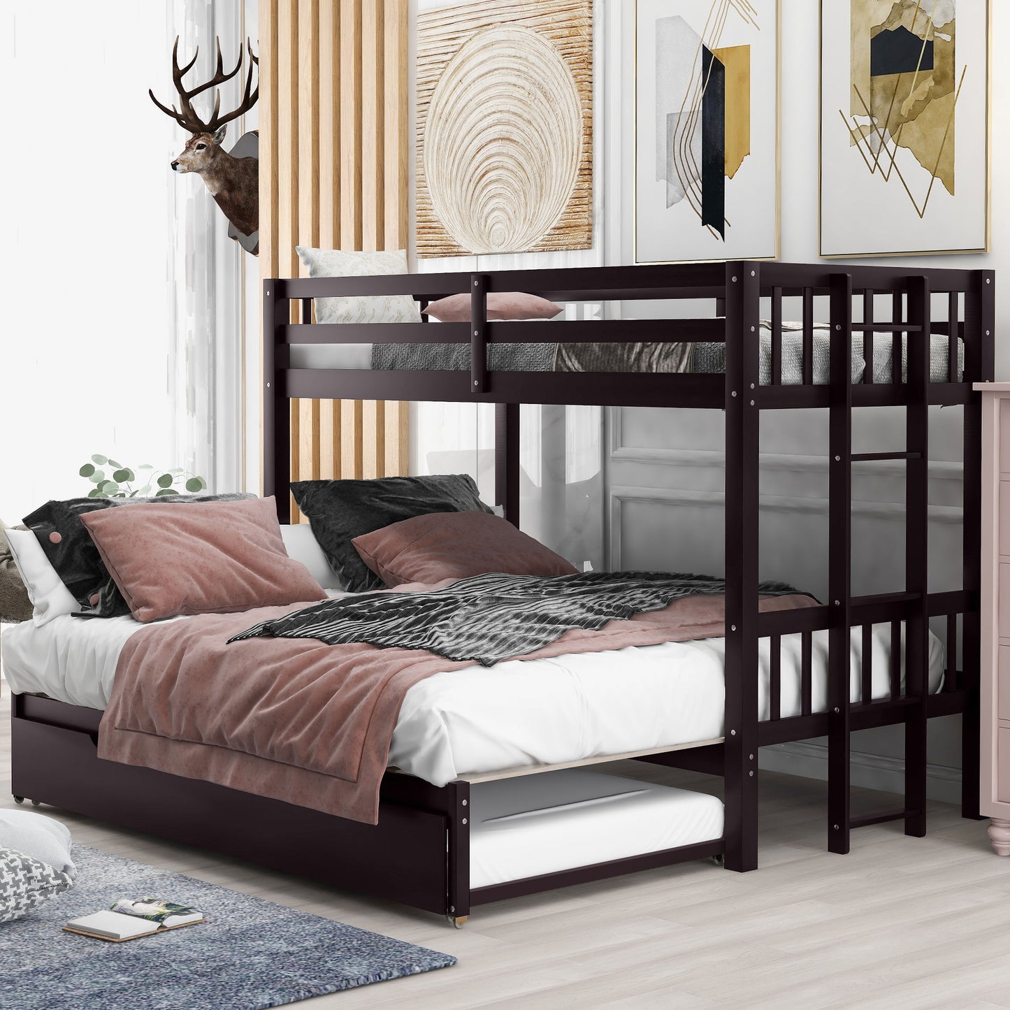 Smooth Mobility Bunk Bed With Trundle