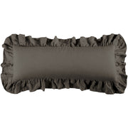Luna - Washed Linen Ruffled Lumbar Pillow - Slate