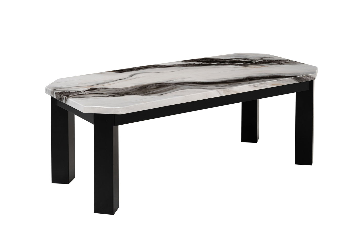 T06 - Coffee Table With 2 End Tables - Black / White
