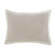 Stonewashed Cotton Waffle Weave - Pillow Sham Set (Set of 2) - Light Tan