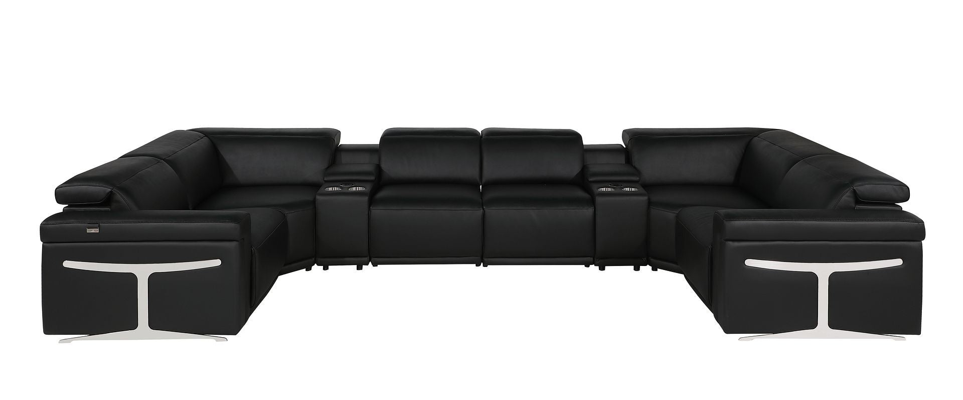 1126 - 8-Piece U-Shaped Sectional Sofa In With 4 Power Recliners & Power Headrest