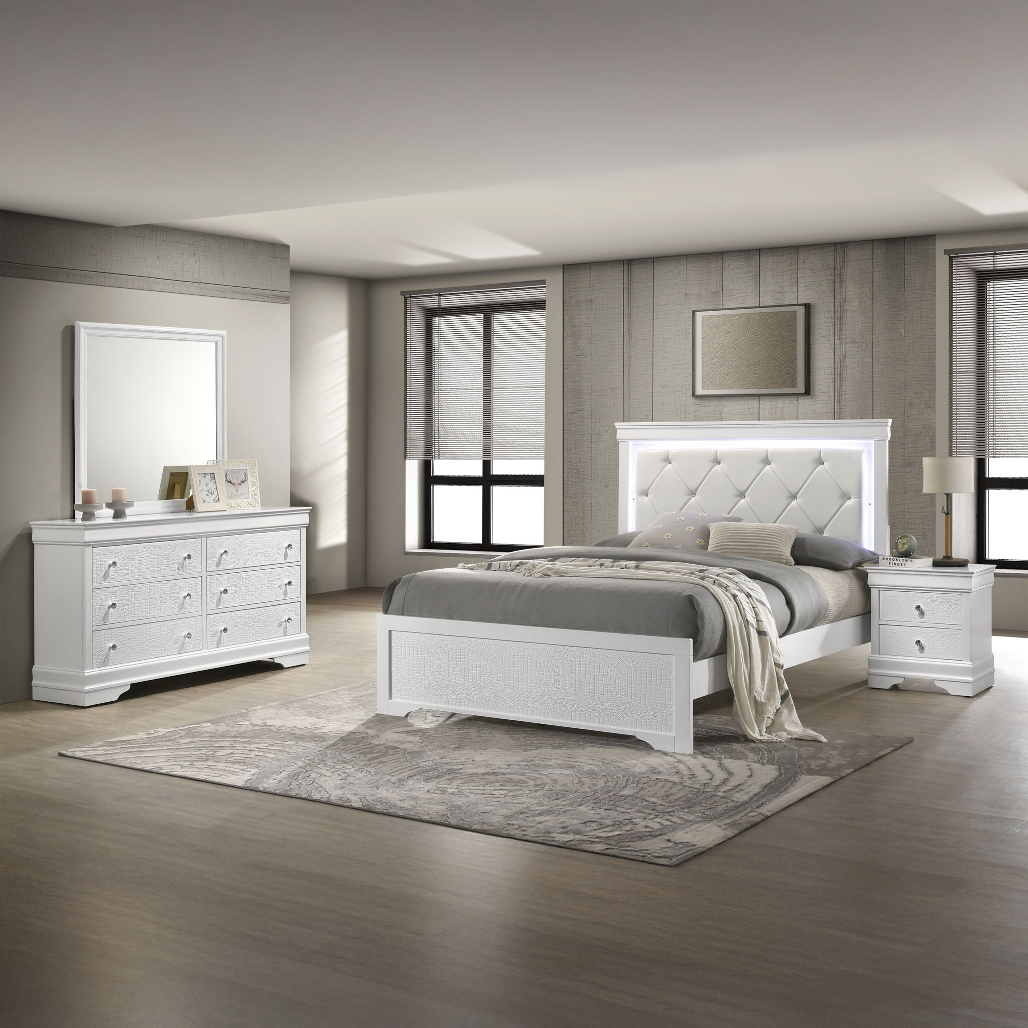 Blaze - Modern Bedroom Set With LED Headboard