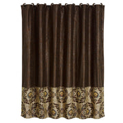 Loretta - Faux Tooled Leather Shower Curtain - Dark Brown