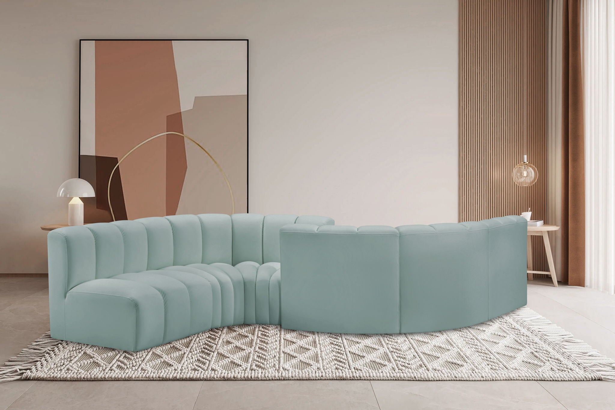 Arc - Faux Leather 6 Piece Modular Sofa