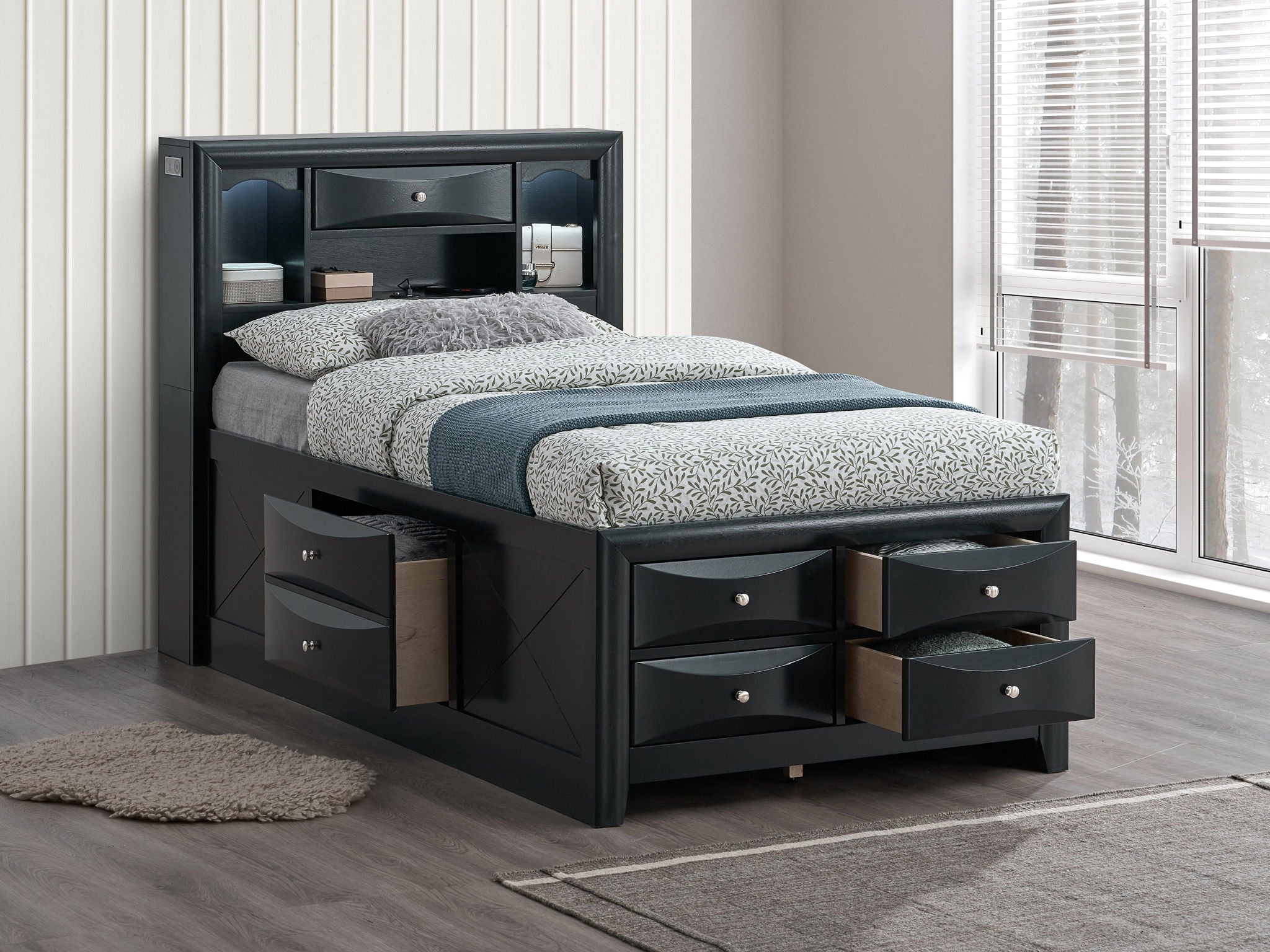 Glory Furniture - Marilla - Storage Bed With Lighting