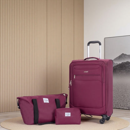 3 Piece Luggage Sets, Softshell Suitcase Spinner Wheels
