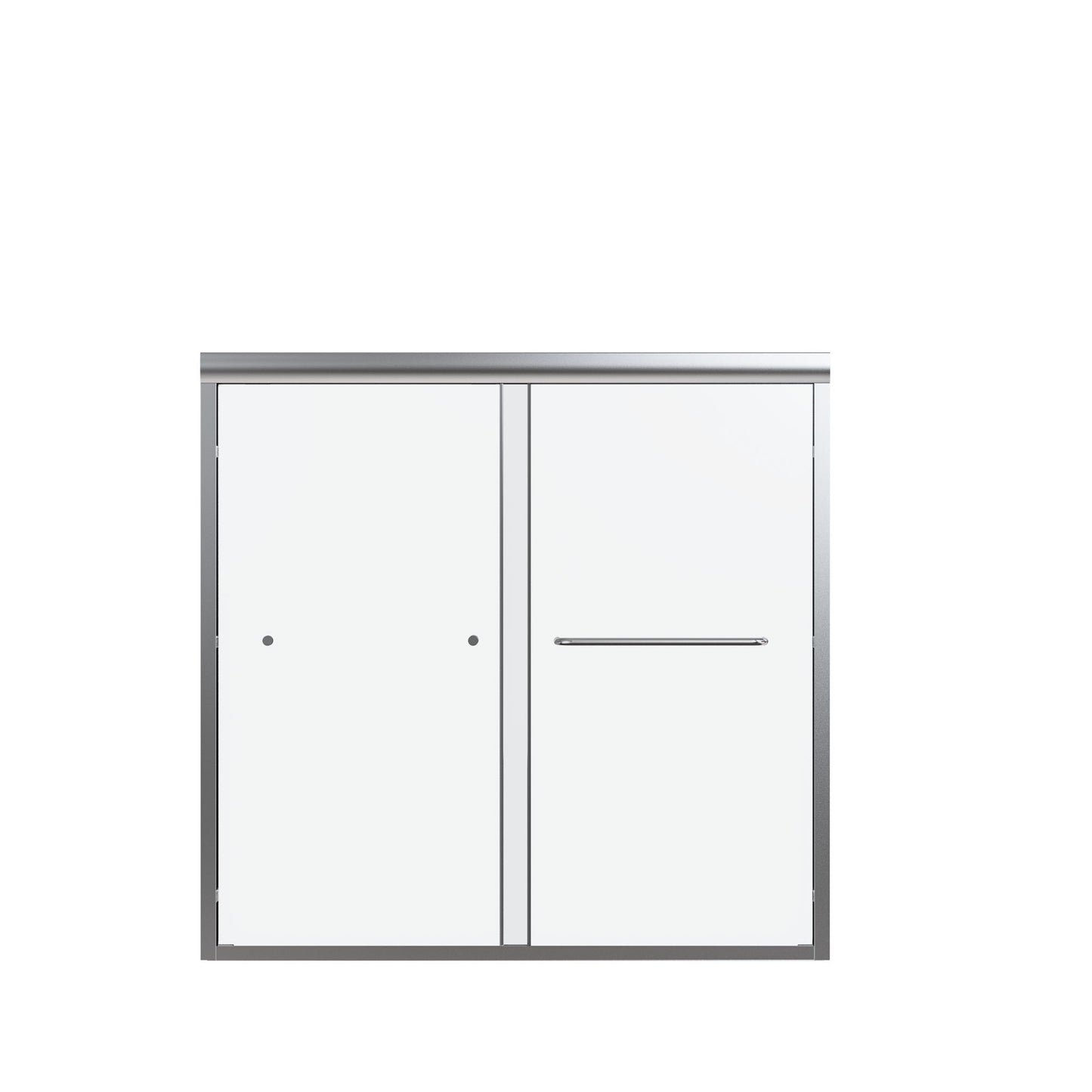Semi-Frameless Double Sliding Shower Door, Bypass Shower Door, 1 / 4" (6Mm) Thick SGCC Tempered Glass Door