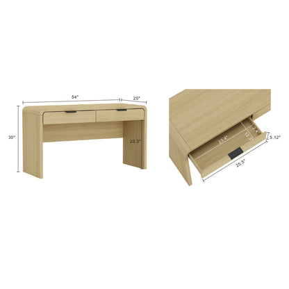 Grace - Office Desk & 2 Drawers - Oak