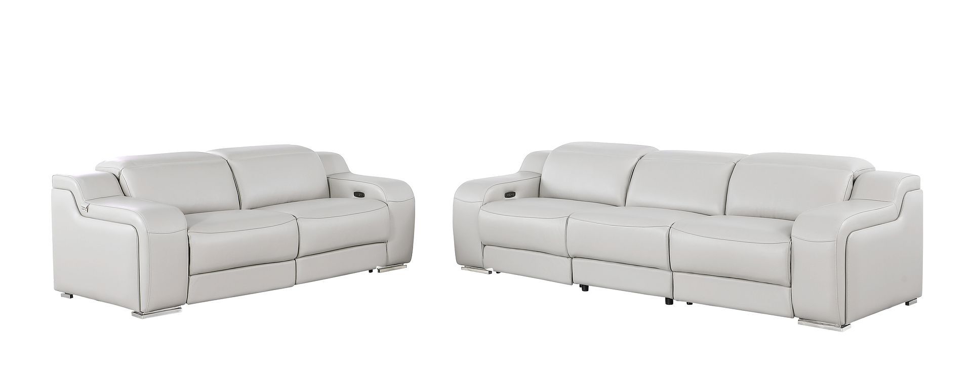 1116 - 5-Piece Modular Power Reclining Sofa And Loveseat Set In With 4 Power Recliners & Power Headrests