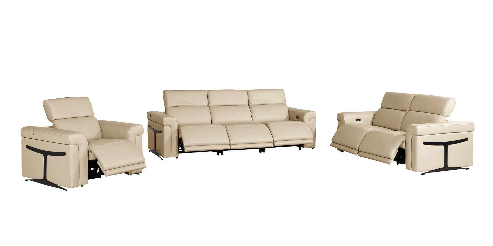 1126 - 7-Piece Modular Power Reclining Sofa, Loveseat & Chair Set In With 5 Power Recliners & Power Headrests
