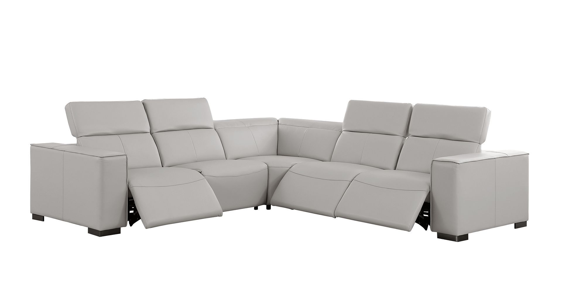 1208 - Leather Reclining Set (Sofa & Loveseat With 4 Power Recliners)