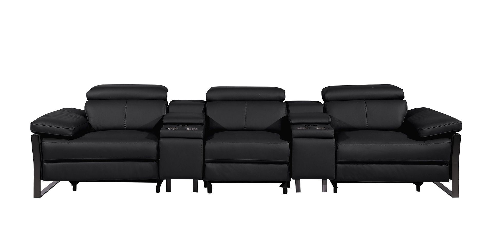 1246 - Modular Power Triple Reclining Dual Console Sofa With Power Reclining Headrests