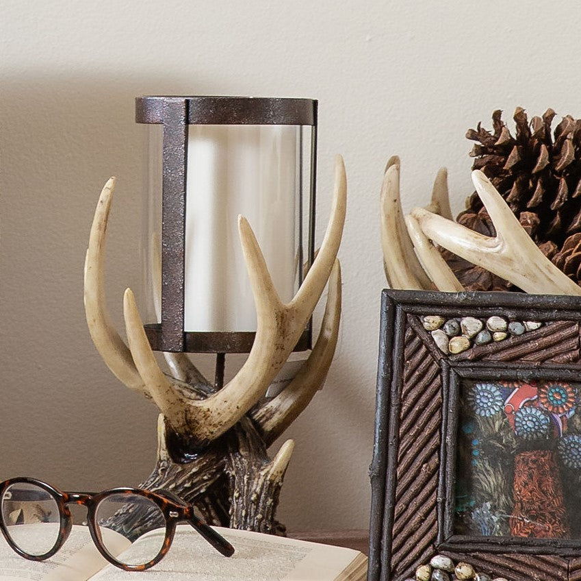 Antler - Hurricane Candle Holder 2 Per Carton - Tan / Brown