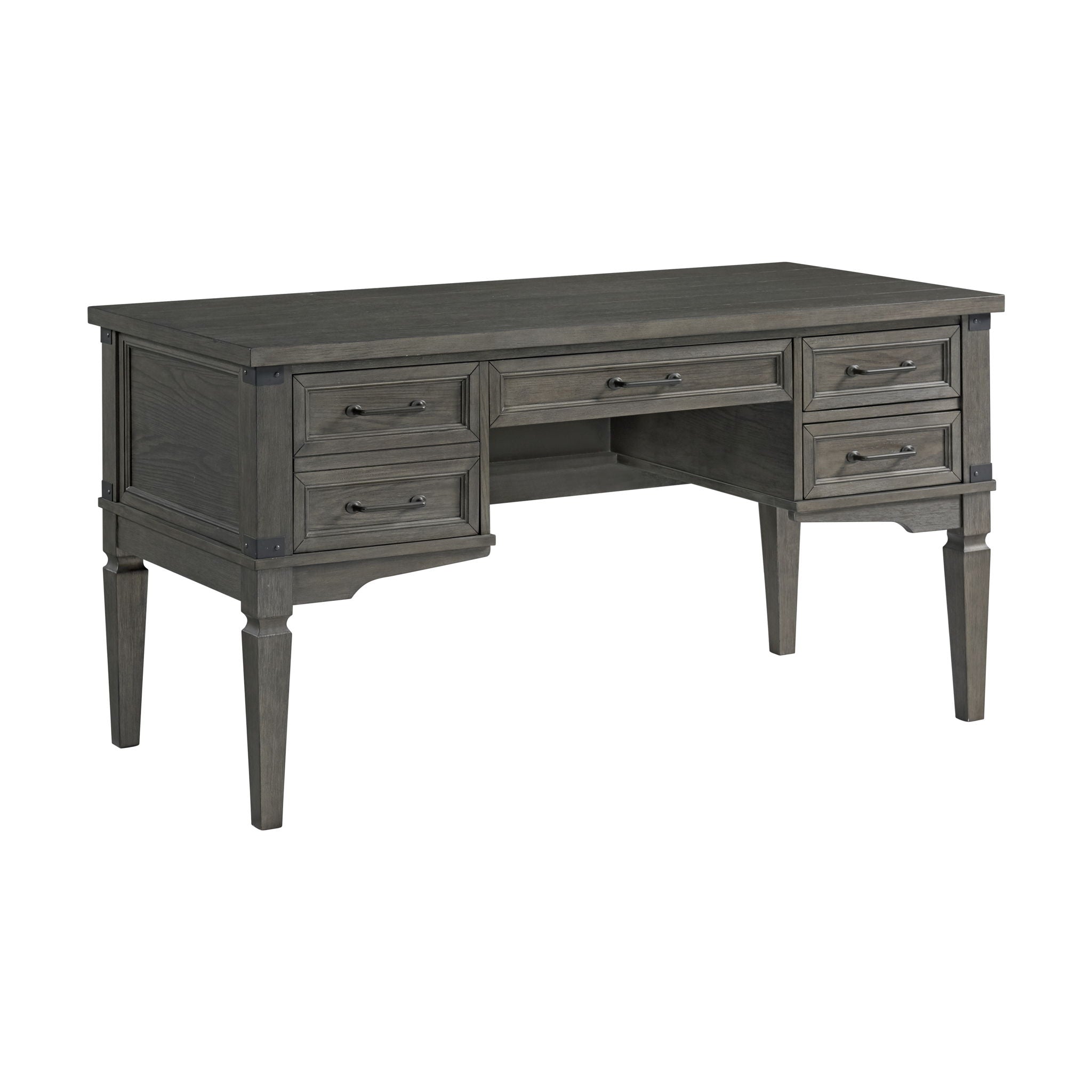 Foundry - 60" Half Ped Desk - Brushed Pewter