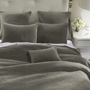 Stonewashed Cotton Velvet - Full/Queen Quilt Set (Set of 3) - Gray