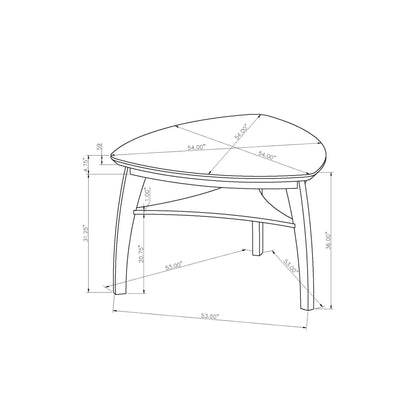 Jasmine - Bar Table With Arched Legs And Marble Top, Triangular Shape - Gray