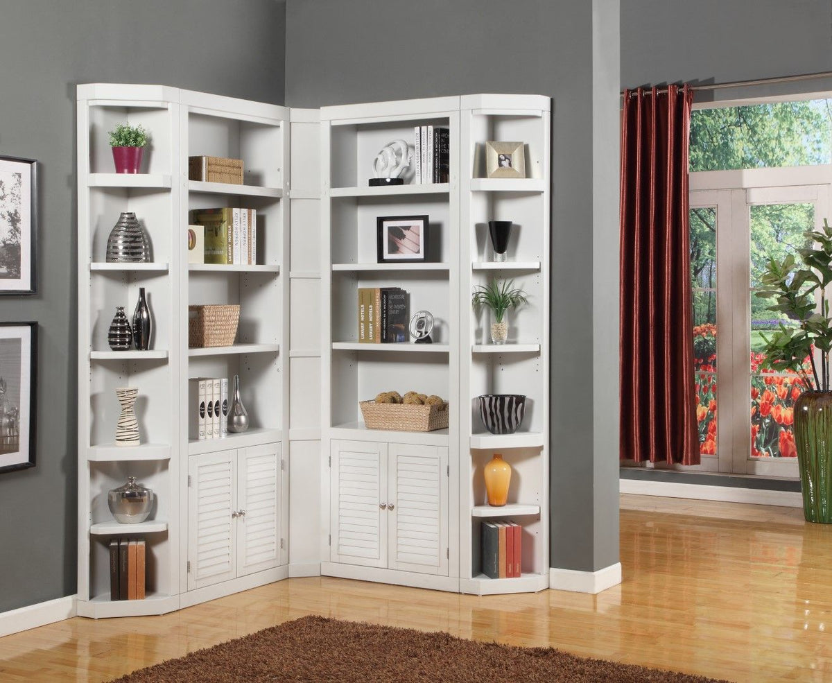 Boca - Outside Corner Bookcase - Cottage White